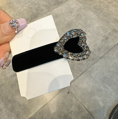 Women'S Elegant Simple Style Geometric Velvet Material 80% Polyester 20% Spandex M: About 0.463kg Inlay Rhinestones Hair Clip