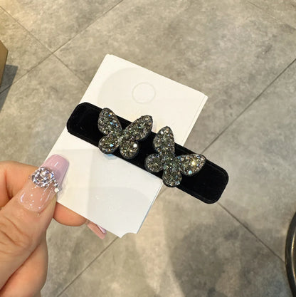 Women'S Elegant Simple Style Geometric Velvet Material 80% Polyester 20% Spandex M: About 0.463kg Inlay Rhinestones Hair Clip