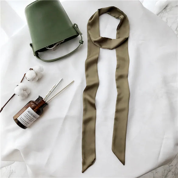 Women'S Elegant Simple Style Solid Color Polyester Silk Scarf