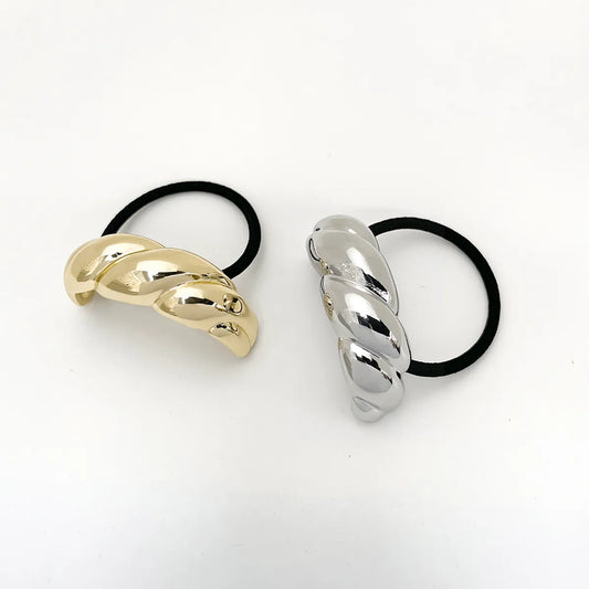 Women'S Elegant Simple Style Twist Alloy Elastic Band Hair Tie