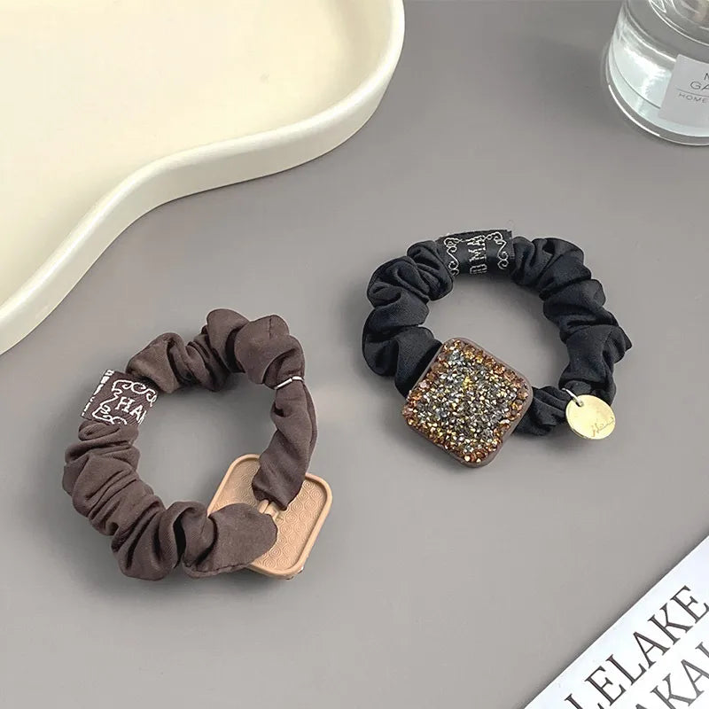 Women'S Elegant Solid Color Alloy Cloth Hair Tie