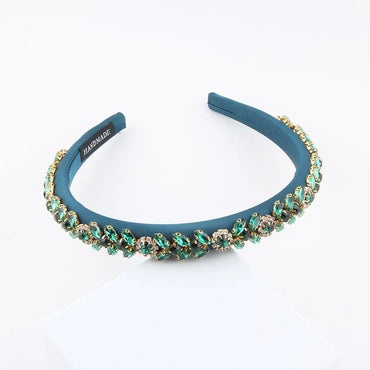 Women'S Elegant Solid Color Cloth Rhinestone Knitting Hair Band