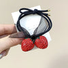Women'S Elegant Strawberry Cloth Rhinestone Inlay Rhinestones Hair Tie