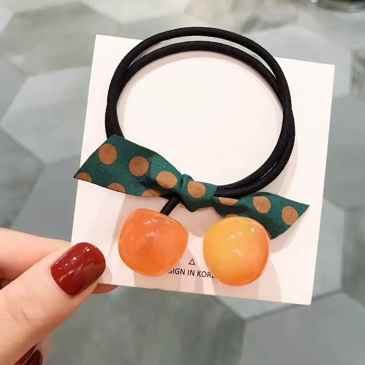 Women'S Elegant Sweet Artistic Fruit Arylic Hair Tie