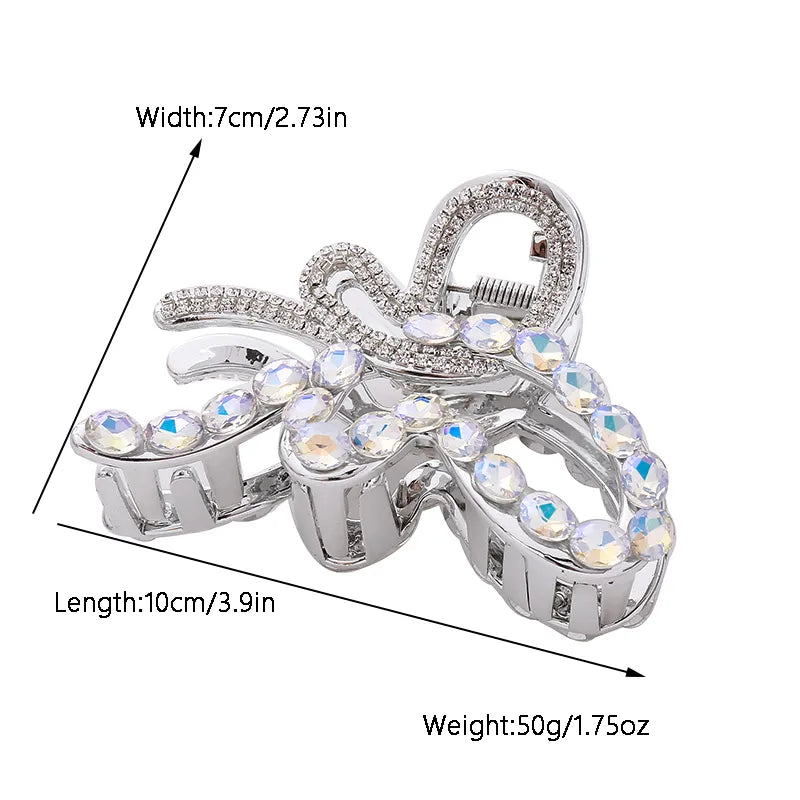 Women'S Elegant Sweet Classic Style Butterfly Acetic Acid Sheets Inlay Rhinestones Hair Claws