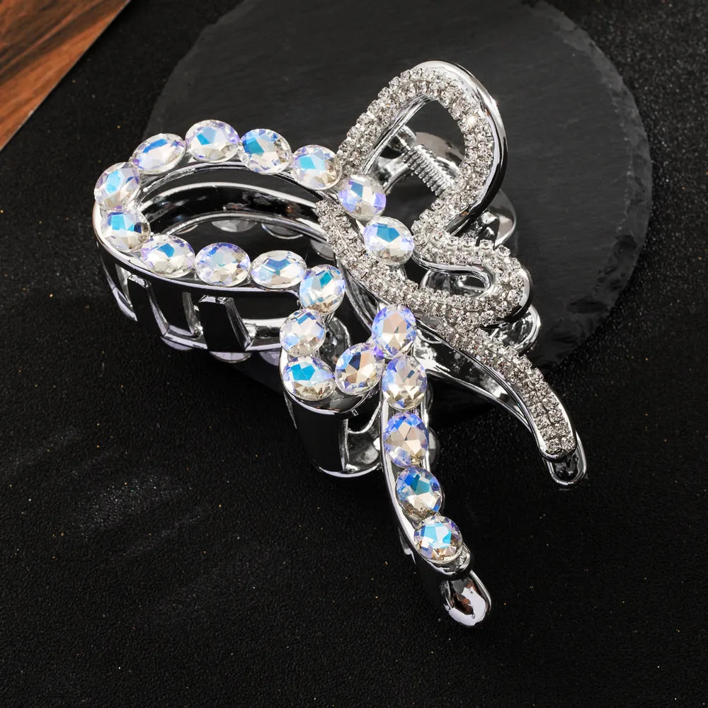 Women'S Elegant Sweet Classic Style Butterfly Acetic Acid Sheets Inlay Rhinestones Hair Claws