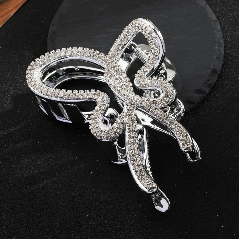 Women'S Elegant Sweet Classic Style Butterfly Acetic Acid Sheets Inlay Rhinestones Hair Claws