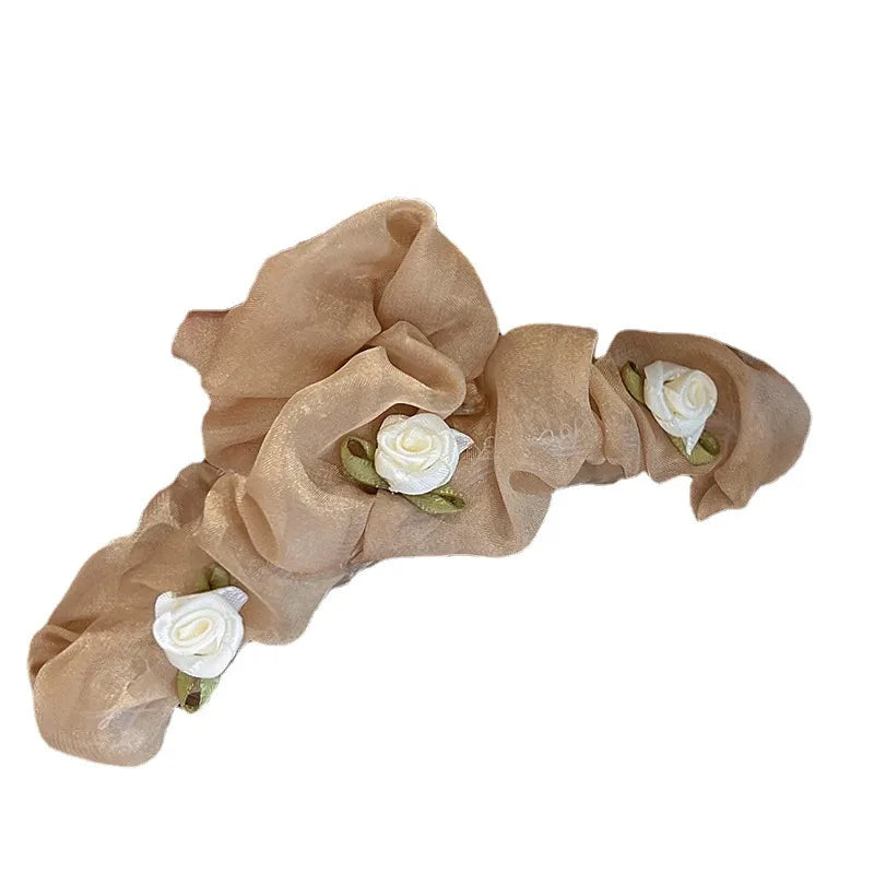 Women'S Elegant Sweet Flower Cloth Hair Claws