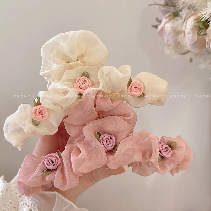 Women'S Elegant Sweet Flower Cloth Hair Claws