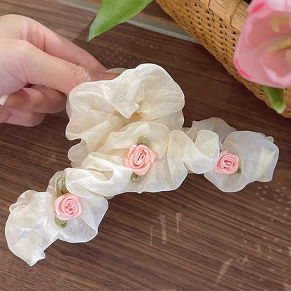 Women'S Elegant Sweet Flower Cloth Hair Claws