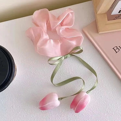 Women'S Elegant Sweet Flower Gauze Hair Tie