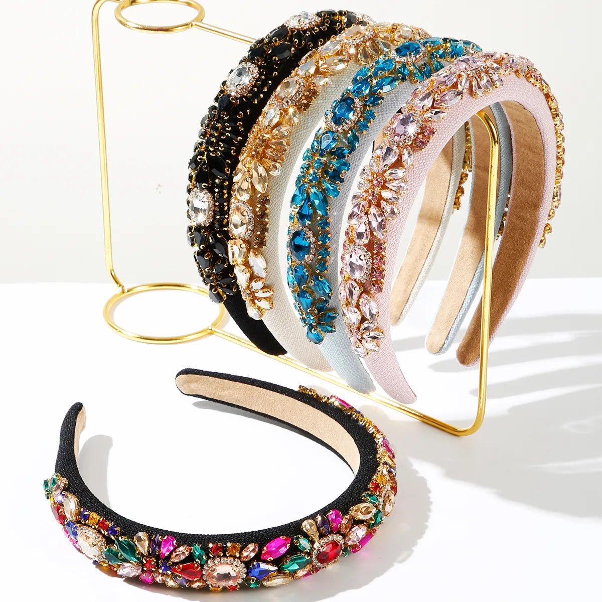 Women'S Elegant Vacation Geometric Alloy Glass Hair Band