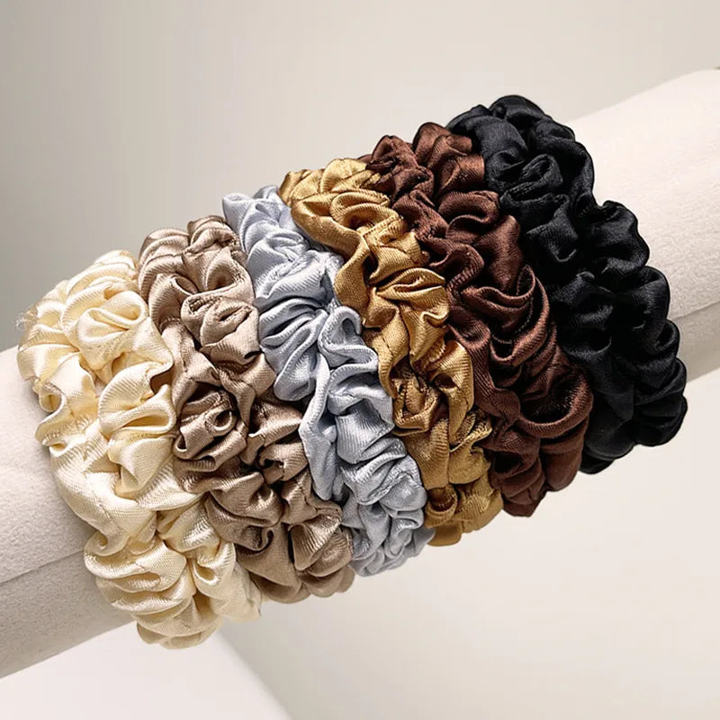 Women'S Ethnic Style Simple Style Solid Color Cloth Pleated Hair Tie