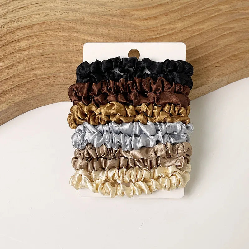 Women'S Ethnic Style Simple Style Solid Color Cloth Pleated Hair Tie