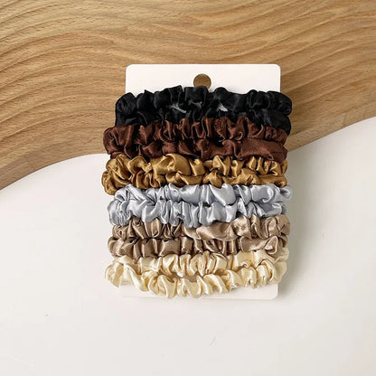 Women'S Ethnic Style Simple Style Solid Color Cloth Pleated Hair Tie