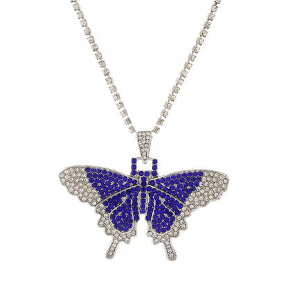 Women'S Exaggerated Butterfly Alloy Rhinestones Necklace Inlay