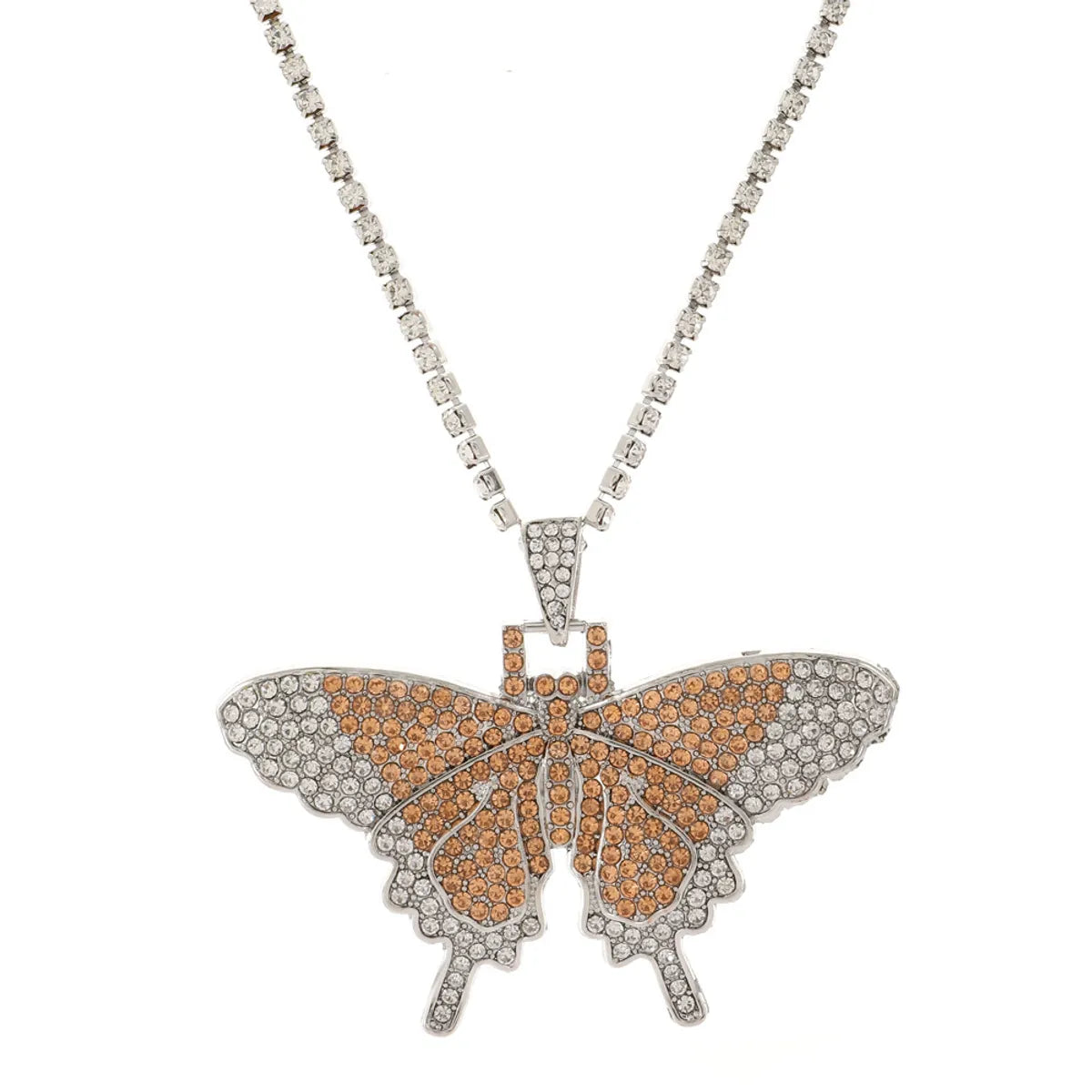 Women'S Exaggerated Butterfly Alloy Rhinestones Necklace Inlay