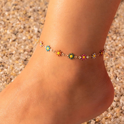 Women's Fashion Beach Star Heart Flowers Alloy Anklet Beads As Picture