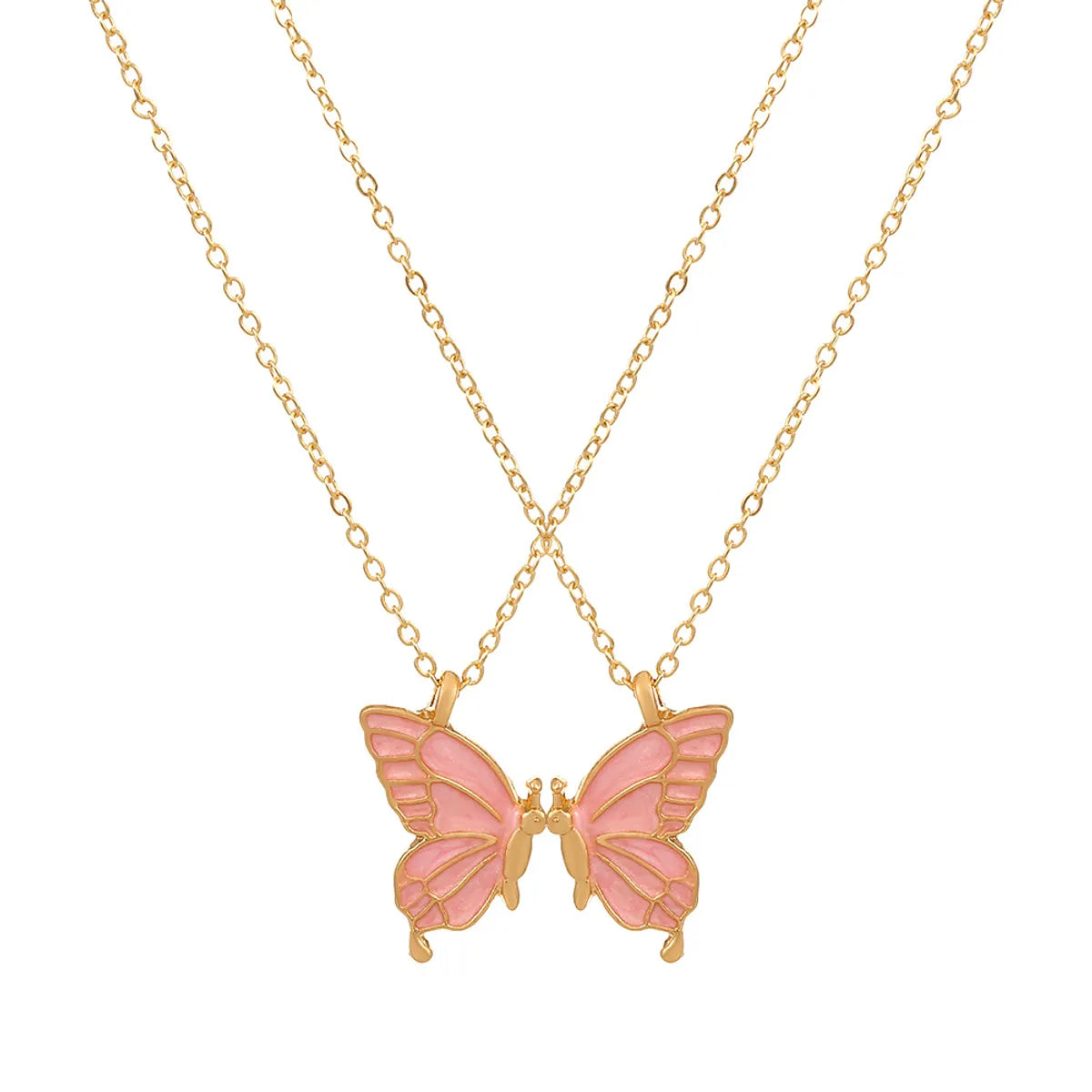 Women'S Fashion Butterfly Alloy Necklace Stoving Varnish