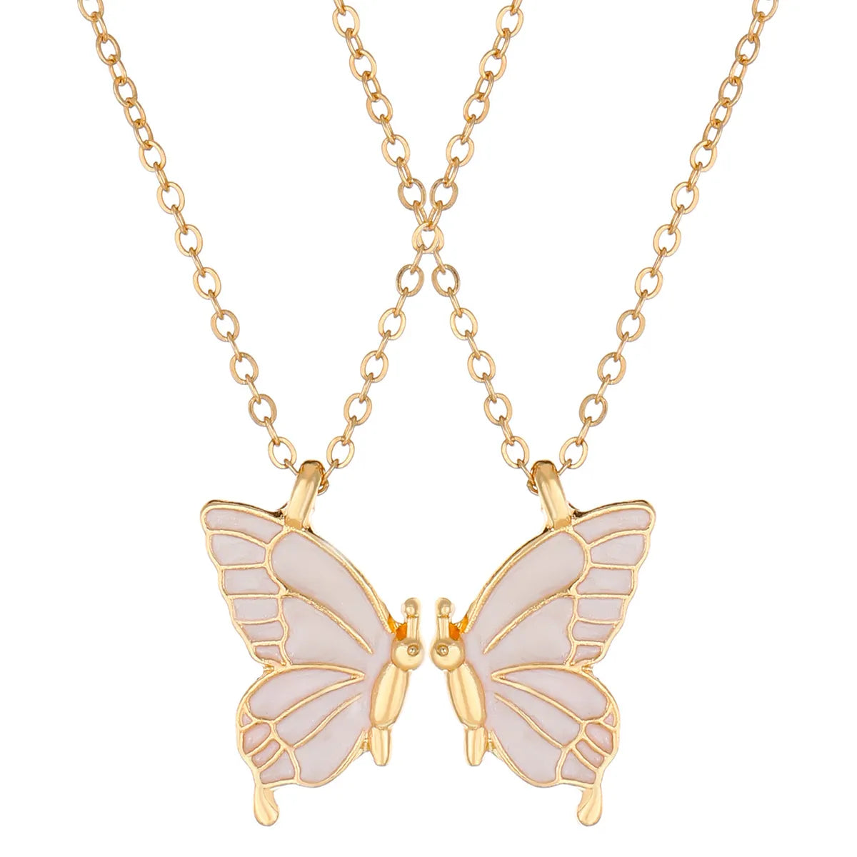 Women'S Fashion Butterfly Alloy Necklace Stoving Varnish