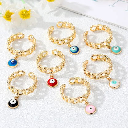 Women's Fashion Devil's Eye Alloy Rings Plating Rings