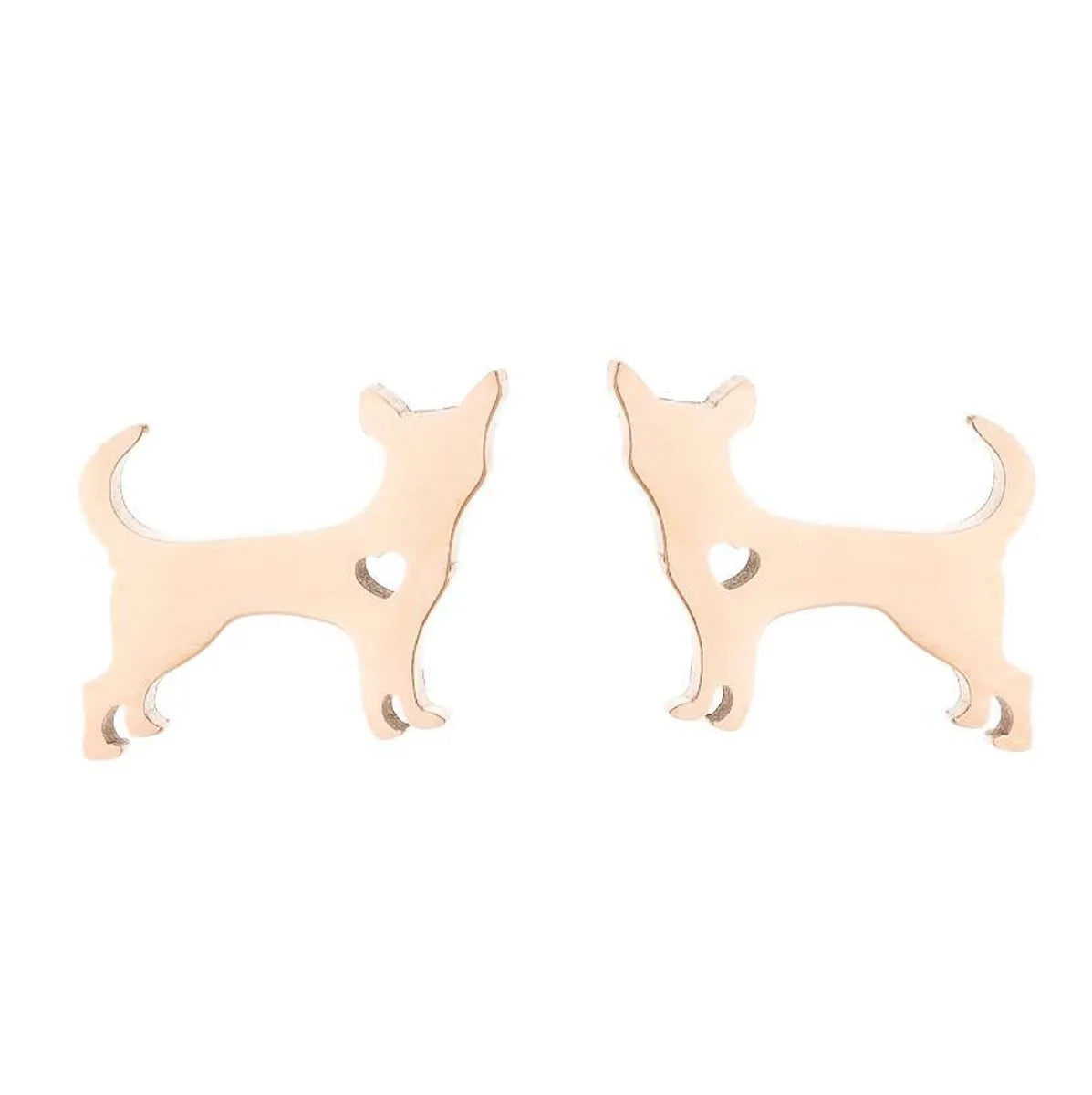 Fashion Dog Cat 304 Stainless Steel No Inlaid 18K Gold Plated Ear Studs