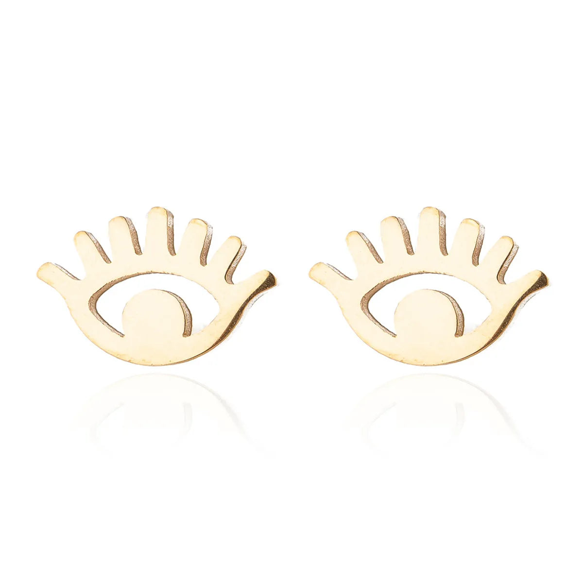 Women'S Fashion Eye Metal No Inlaid Ear Studs Plating Stainless Steel Earrings