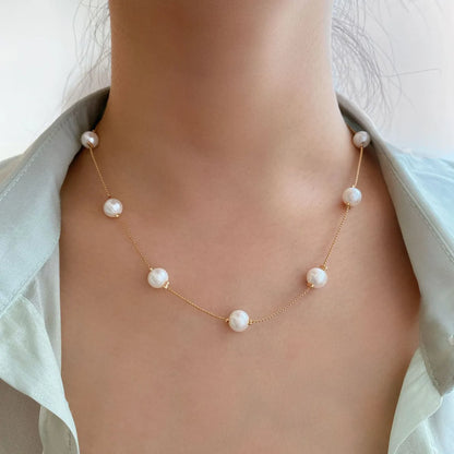 Fashion Geometric Alloy Metal Artificial Pearls Women's Necklace