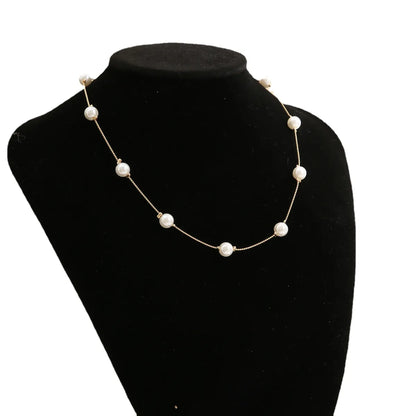 Fashion Geometric Alloy Metal Artificial Pearls Women's Necklace