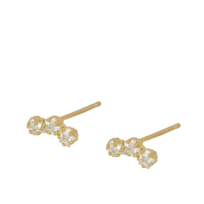 Women's Fashion Geometric Copper Earrings Gold Plated Inlaid Zircon Zircon Copper Earrings