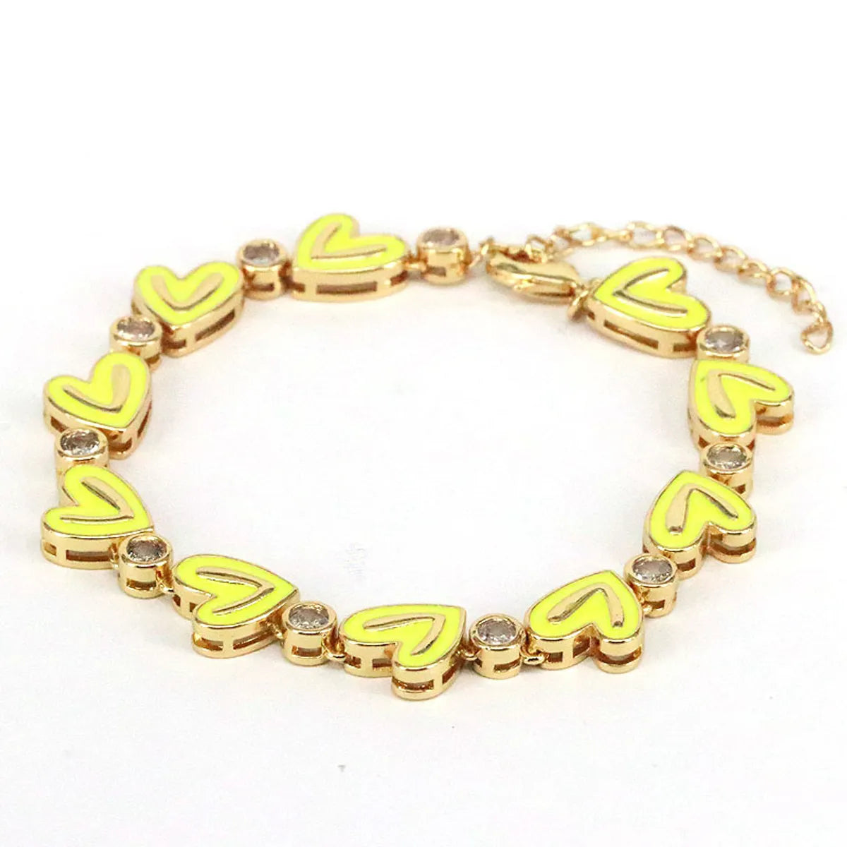 Fashion Heart Shape Copper Plating Zircon Bracelets