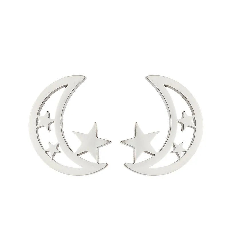 Fashion Korean Style Geometric Star 304 Stainless Steel No Inlaid 18K Gold Plated Ear Studs