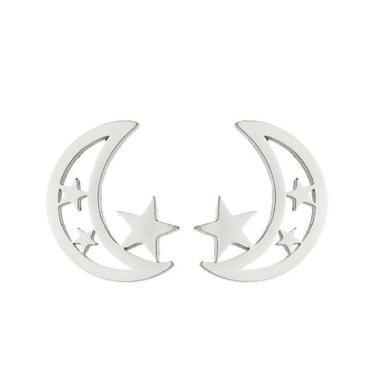 Fashion Korean Style Geometric Star 304 Stainless Steel No Inlaid 18K Gold Plated Ear Studs