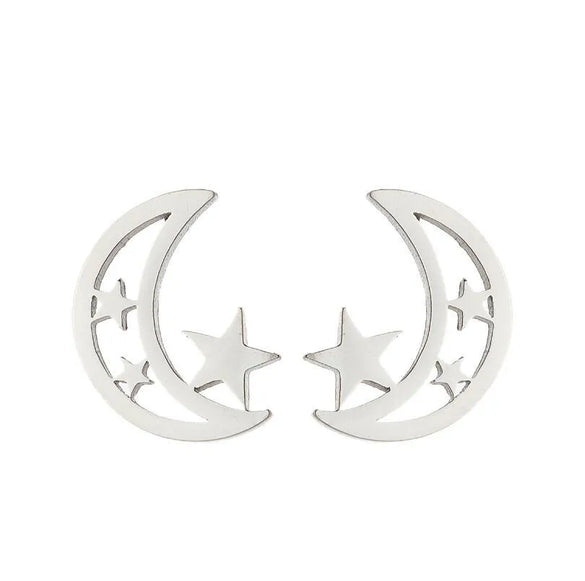 Fashion Korean Style Geometric Star 304 Stainless Steel No Inlaid 18K Gold Plated Ear Studs