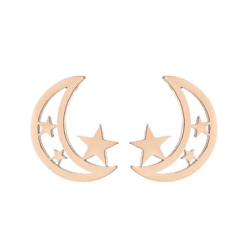 Fashion Korean Style Geometric Star 304 Stainless Steel No Inlaid 18K Gold Plated Ear Studs