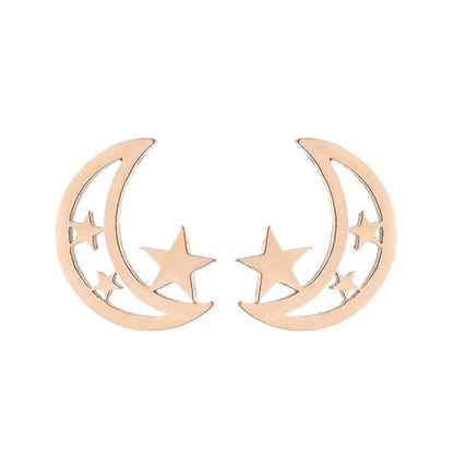 Fashion Korean Style Geometric Star 304 Stainless Steel No Inlaid 18K Gold Plated Ear Studs