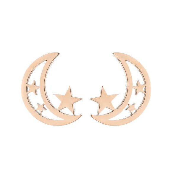 Fashion Korean Style Geometric Star 304 Stainless Steel No Inlaid 18K Gold Plated Ear Studs
