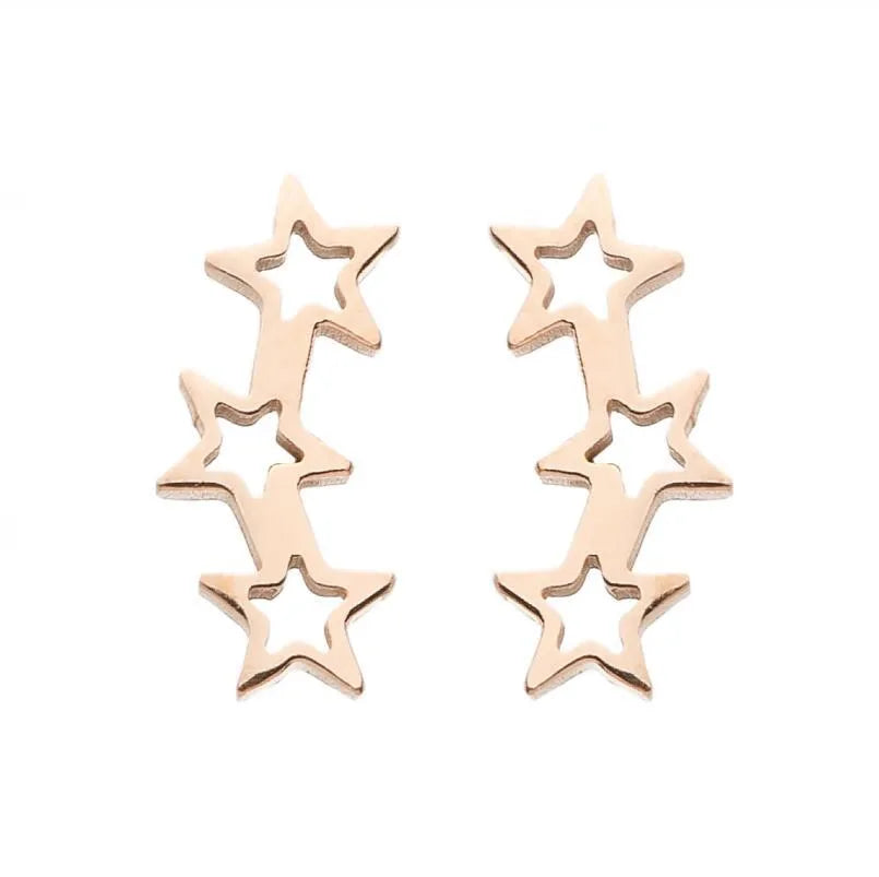 Fashion Korean Style Geometric Star 304 Stainless Steel No Inlaid 18K Gold Plated Ear Studs