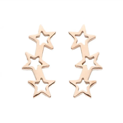 Fashion Korean Style Geometric Star 304 Stainless Steel No Inlaid 18K Gold Plated Ear Studs