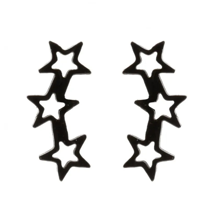 Fashion Korean Style Geometric Star 304 Stainless Steel No Inlaid 18K Gold Plated Ear Studs