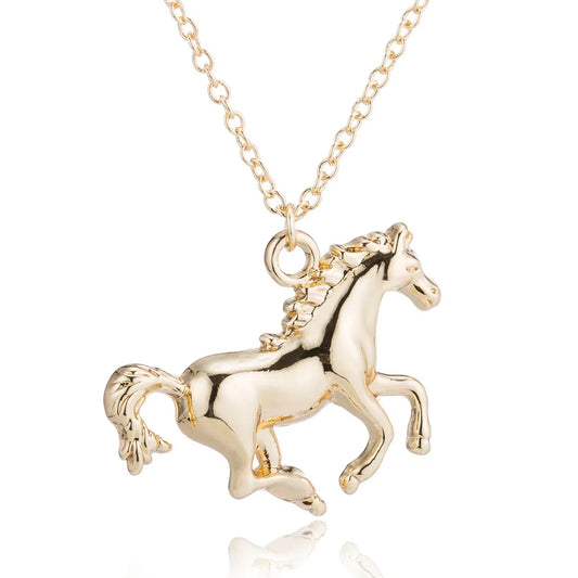 Wholesale Fashion Korean Style  Horse Copper Plating Gold Plated Silver Plated Pendant Necklace