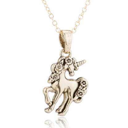 Wholesale Fashion Korean Style  Horse Copper Plating Gold Plated Silver Plated Pendant Necklace