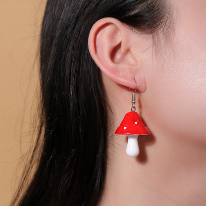 1 Piece Fashion Mushroom Resin No Inlaid Earrings