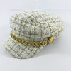 Women'S Fashion Plaid Chain Curved Eaves Beret Hat