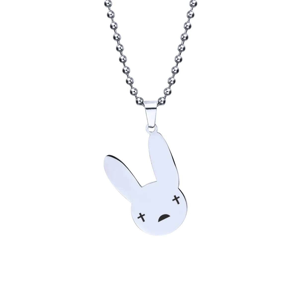 Women'S Fashion Rabbit Letter Stainless Steel Necklace Plating Titanium Steel Necklaces