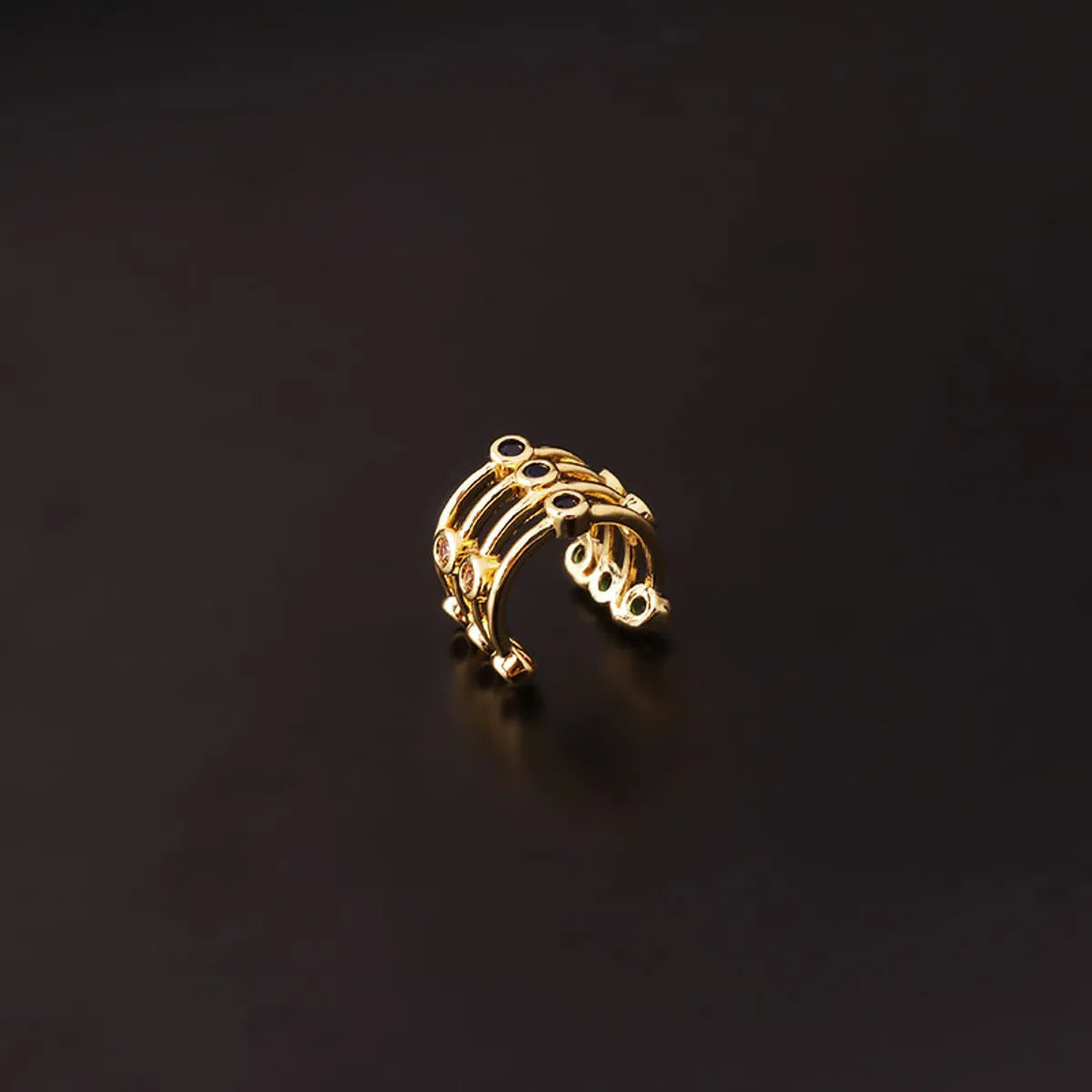 Women's Fashion Snake Metal Ear Clip Plating Inlay Zircon