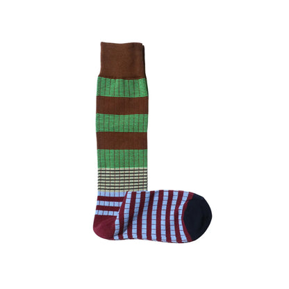 Women'S Fashion Stripe Cotton Jacquard Crew Socks 1 Set