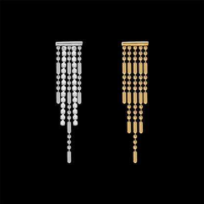 Women's Fashion Tassel Titanium Steel Earrings Ear Studs No Inlaid Stainless Steel Earrings