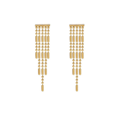 Women's Fashion Tassel Titanium Steel Earrings Ear Studs No Inlaid Stainless Steel Earrings