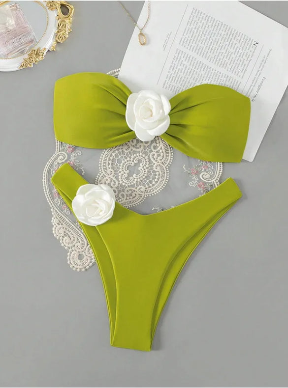 Women'S Floral 2 Pieces Set Bikinis Swimwear